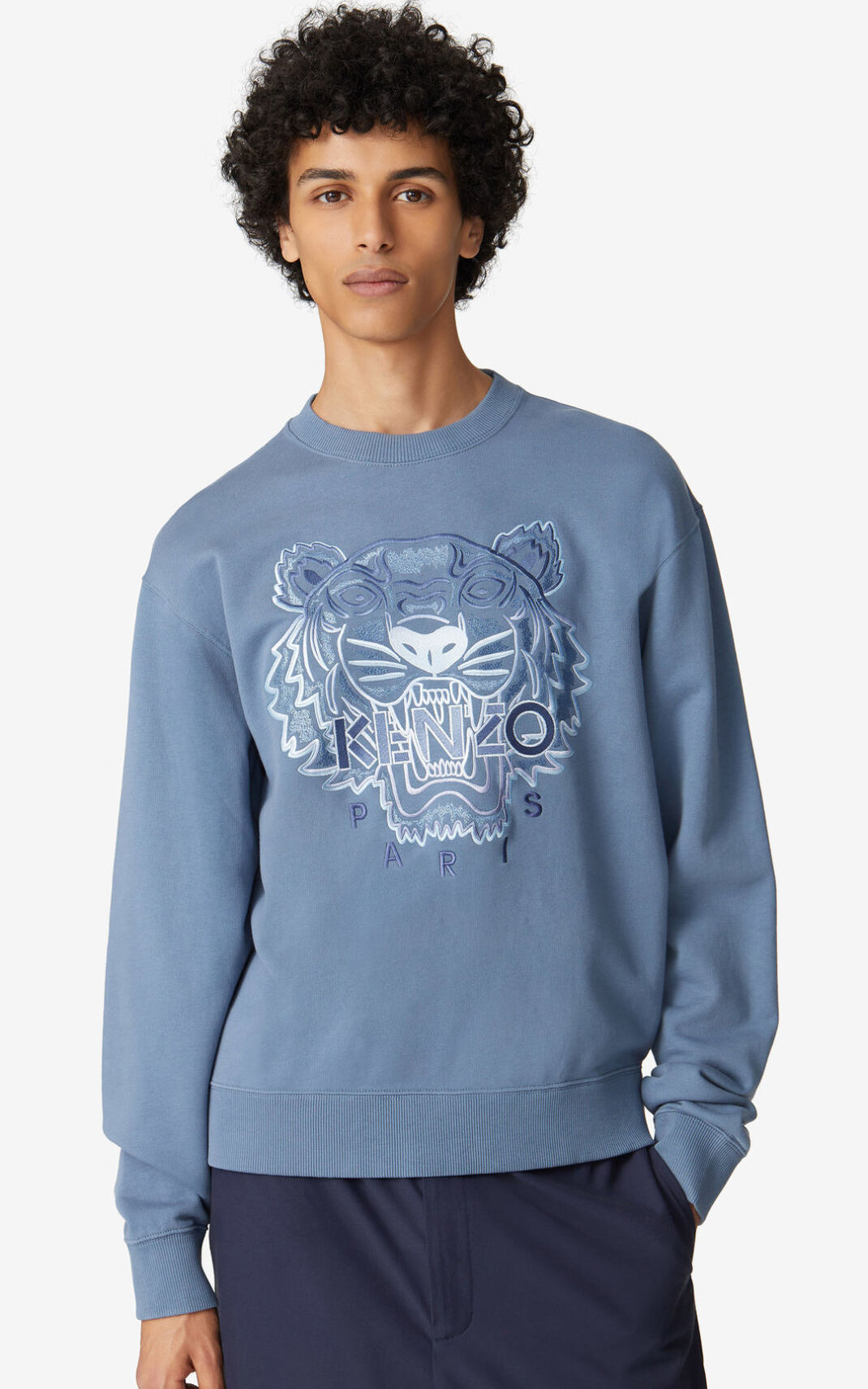 Kenzo Tiger Sweatshirt Blue For Mens 1345DNBGY